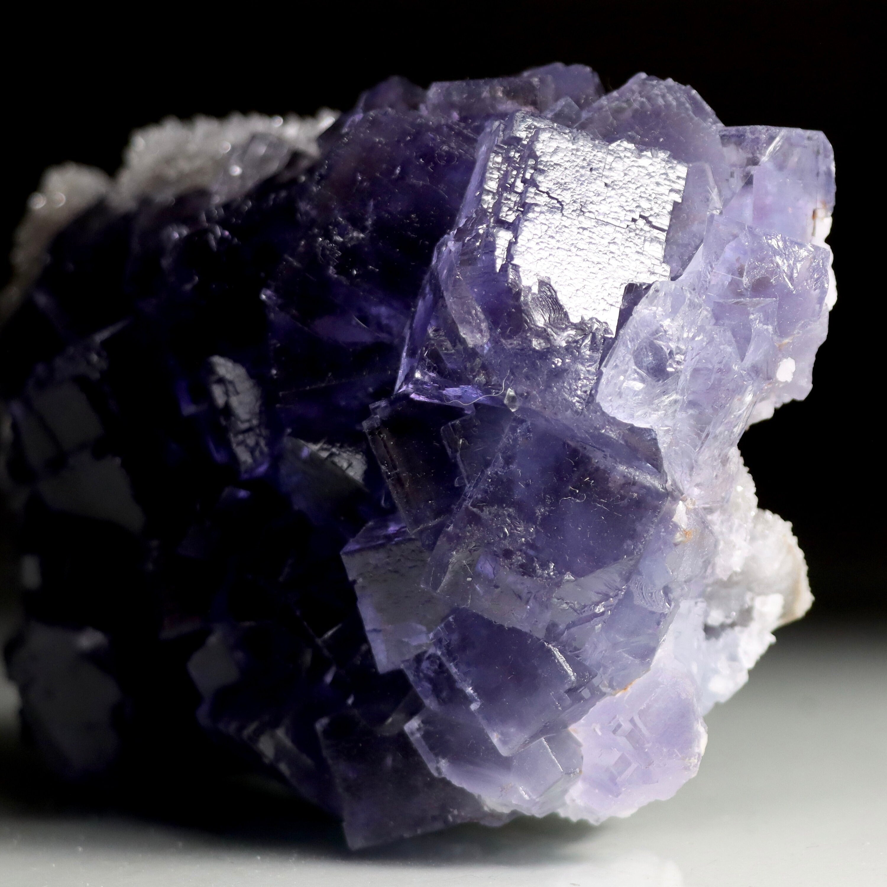 Fluorite with Druzy Quartz | Natural Fluorite Crystal from La Viesca Mine, Spain