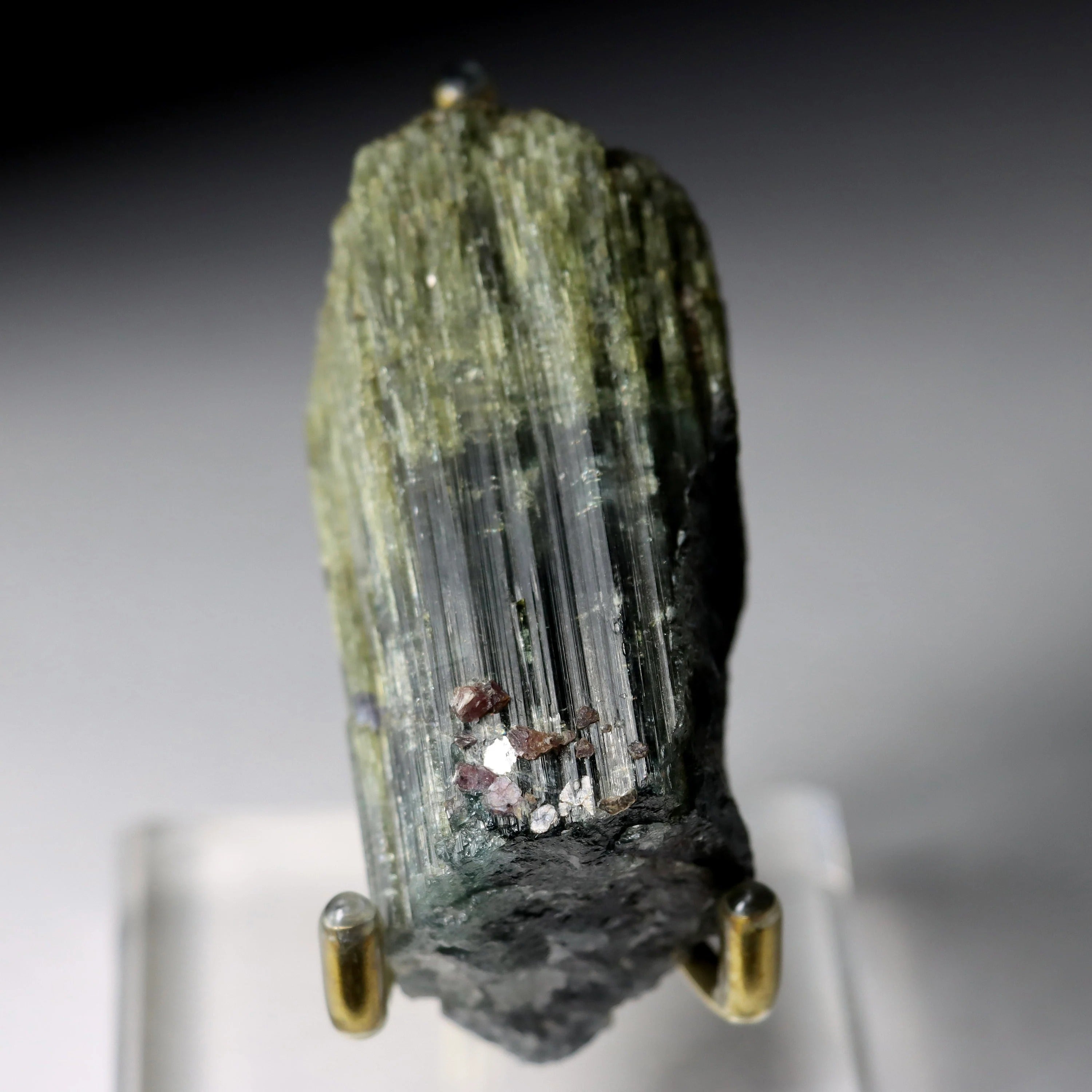 Green Cat’s Eye Tourmaline with Lepidolite | Natural Tourmaline Specimen