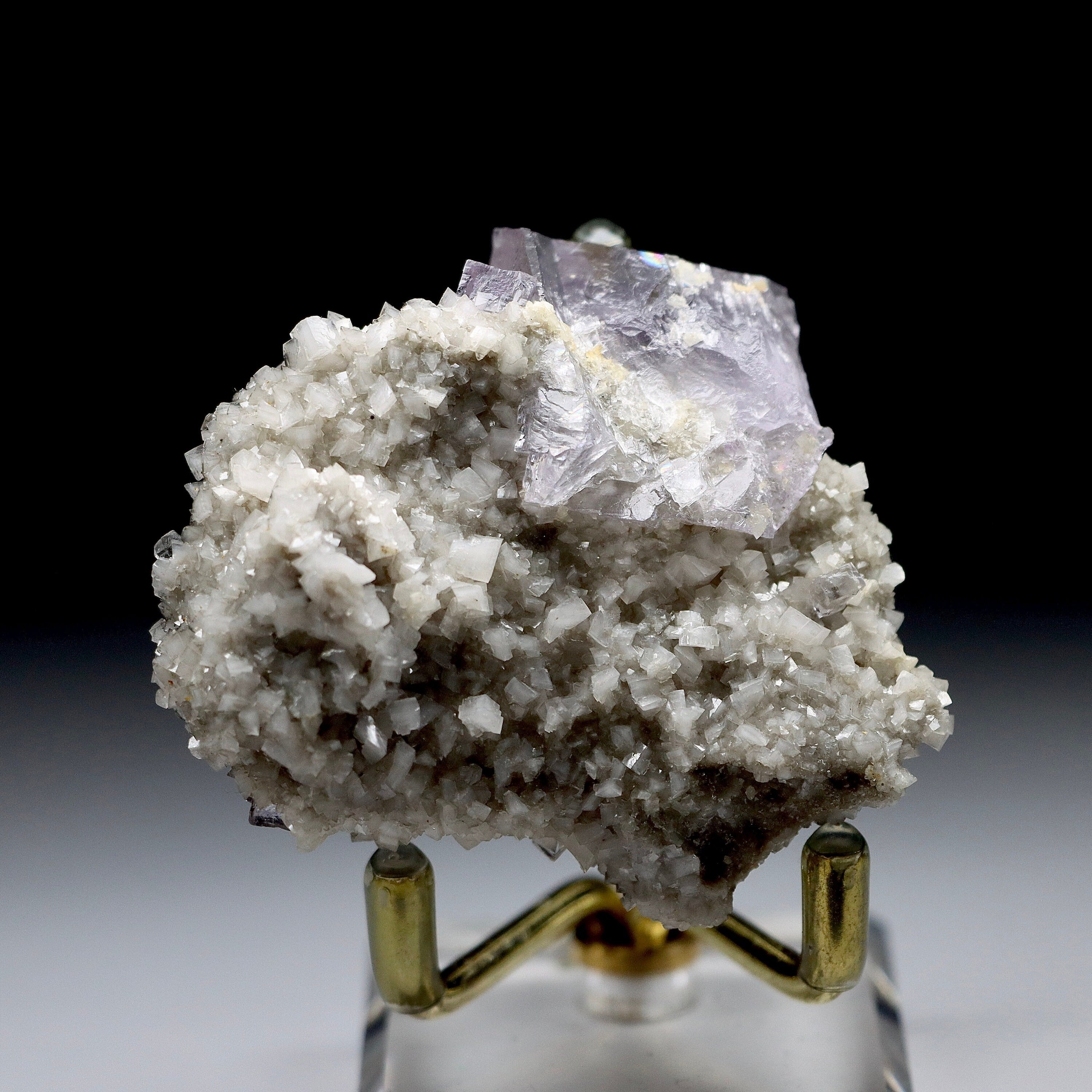 Elmwood Fluorite with Barite on Matrix