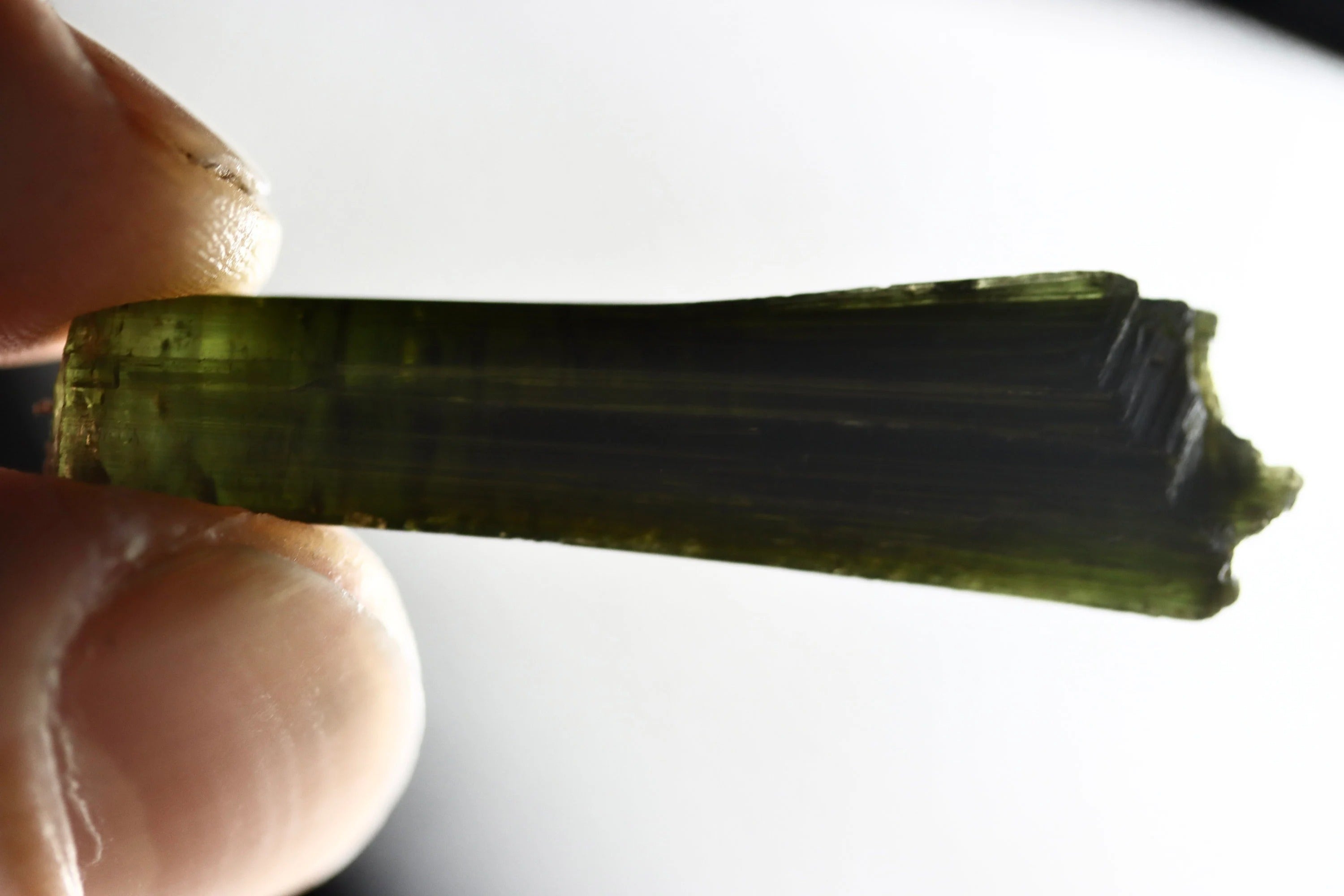 Green Catseye Tourmaline Crystal | Natural Green Tourmaline from Minas Gerais