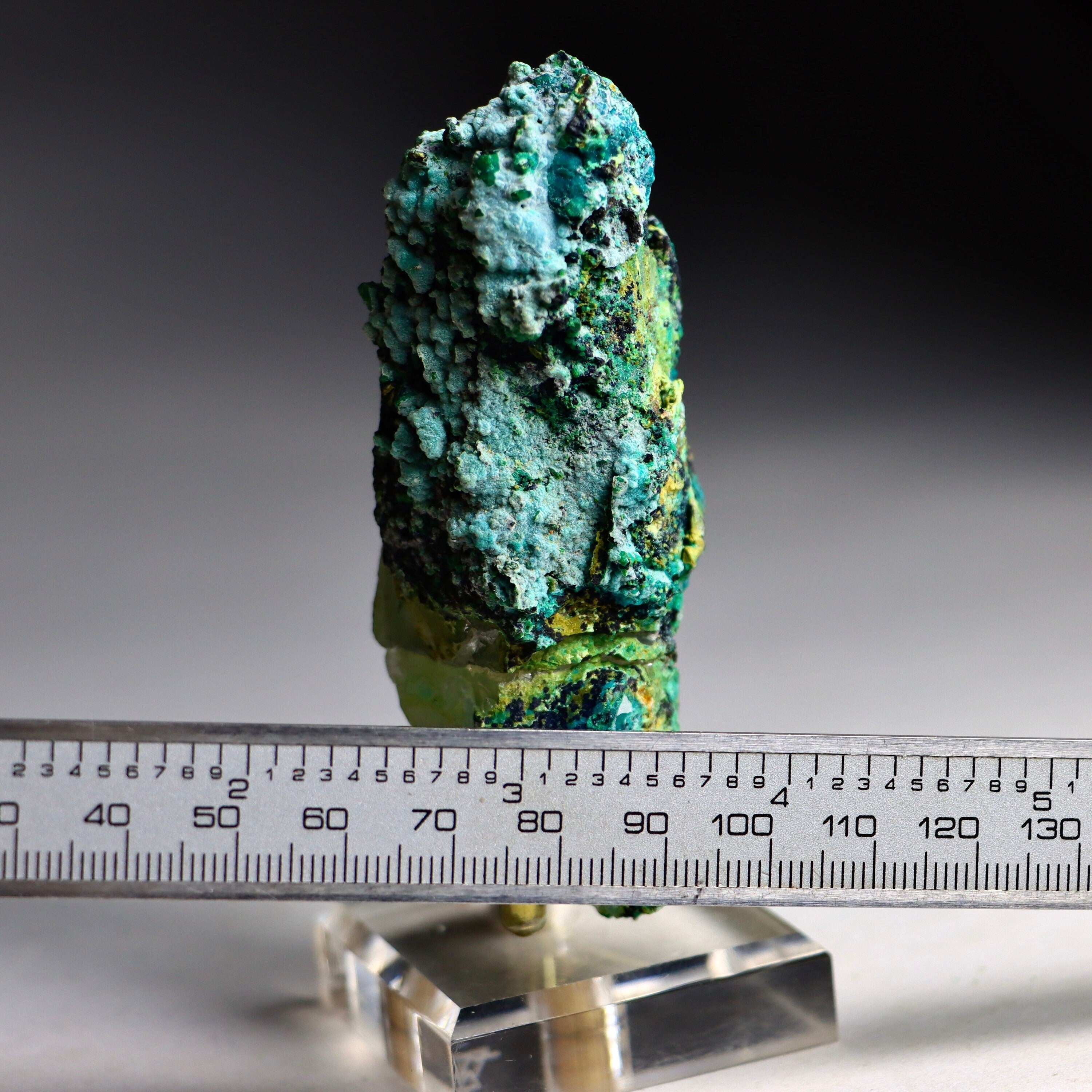Chrysocolla on Quartz with Malachite | Natural Mineral Specimen
