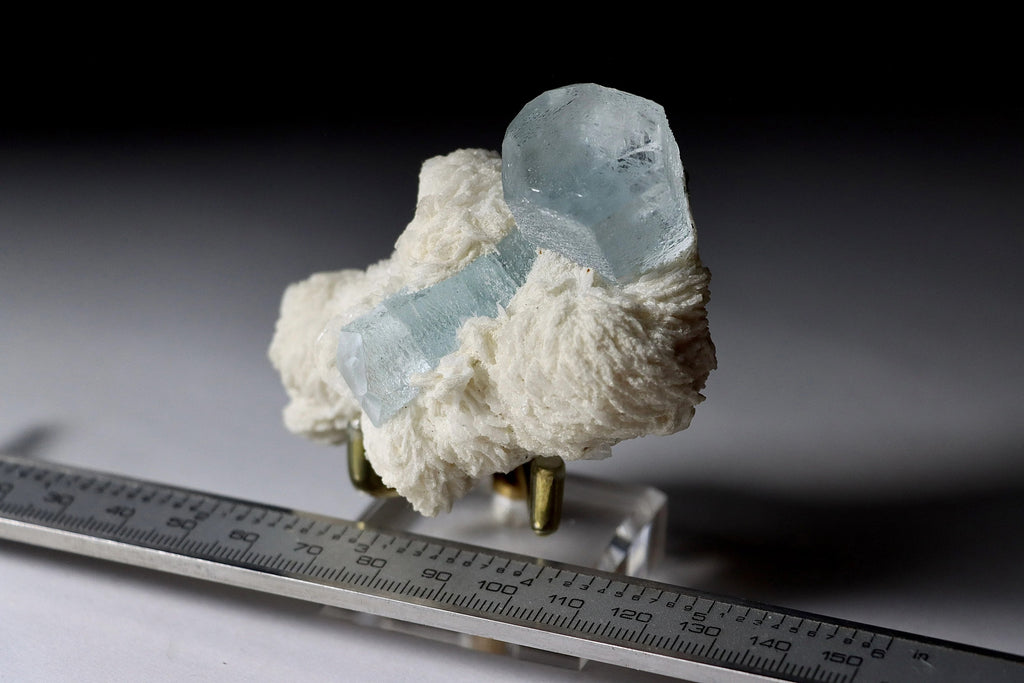 Aquamarine Crystal in Albite Rosettes | Natural Aquamarine Mineral Specimen from Shigar Valley, Pakistan