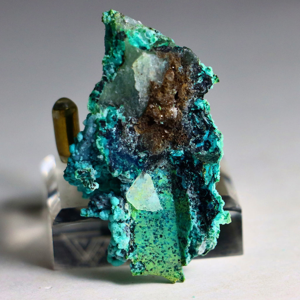 Chrysocolla on Quartz with Malachite