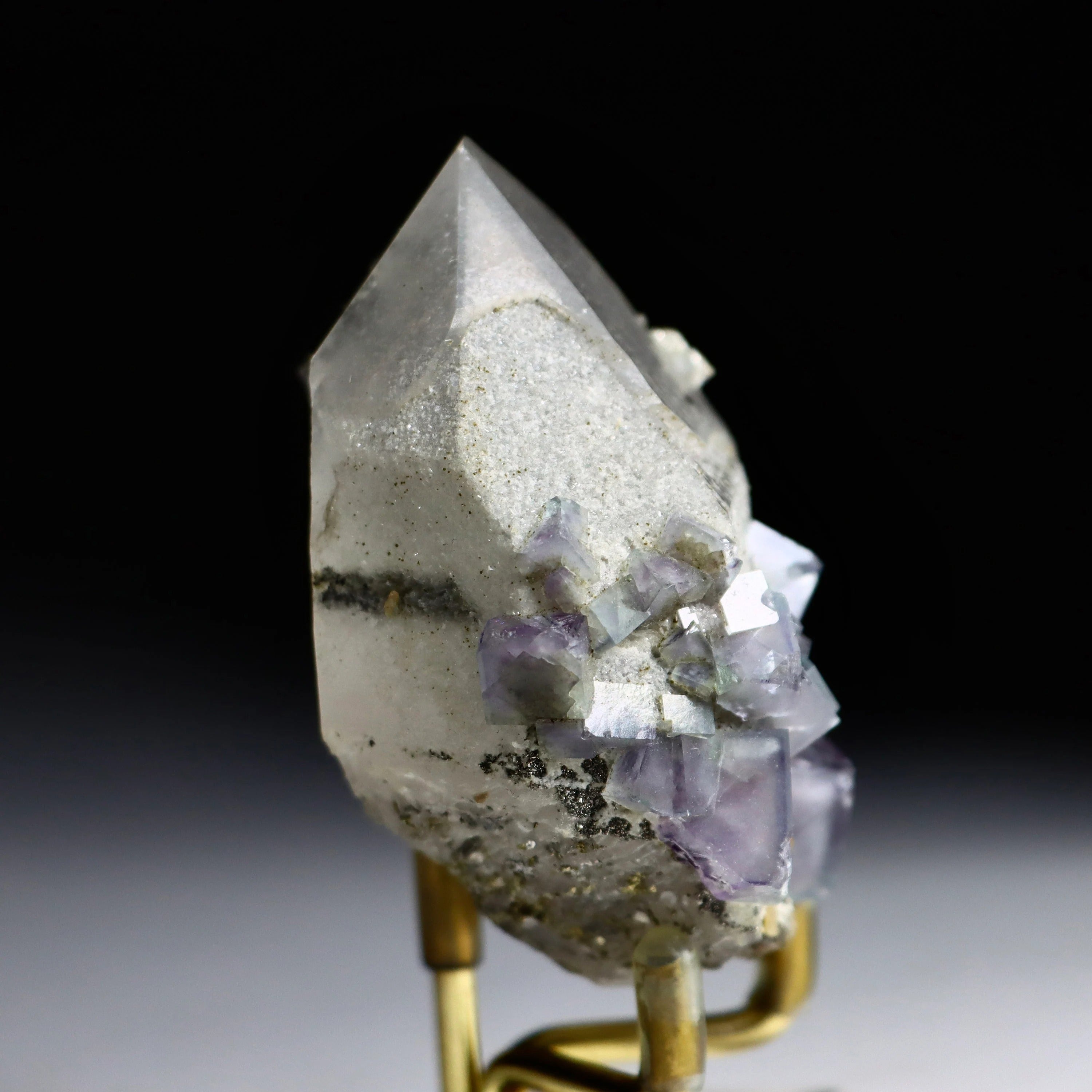 Fluorite on Quartz | Natural Fluorite Crystal on Matrix