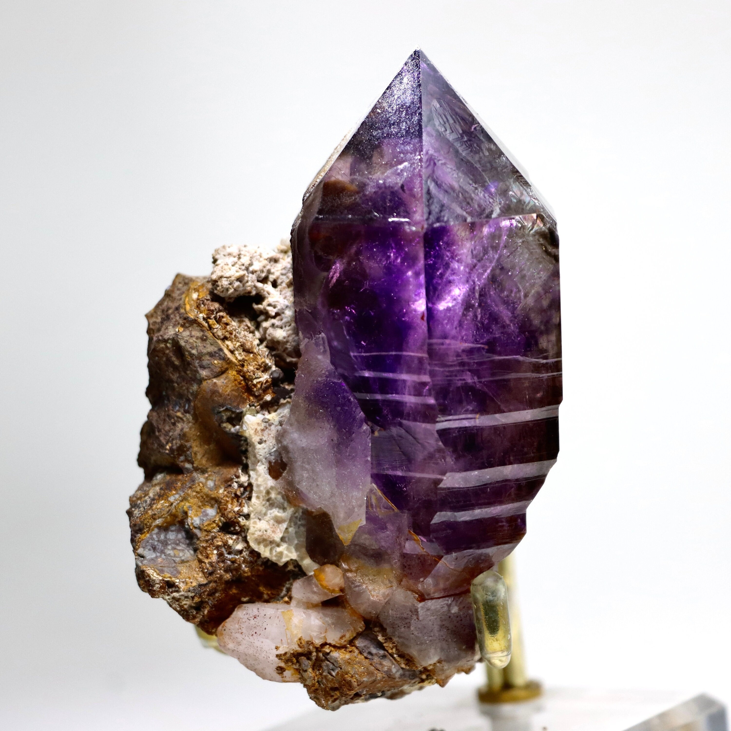 Phantom Brandberg Amethyst Scepter on Matrix | Natural Amethyst Quartz Crystal from Erongo, Namibia